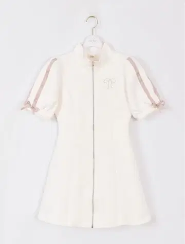 미사용 택 포함 evelyn 리본 저리 OP 화이트 미니 원피스