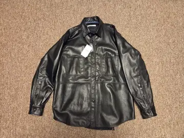 양가죽 가죽 셔츠 블랙