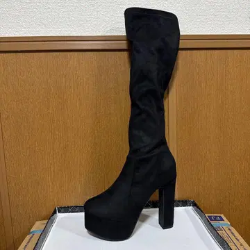 롱 부츠 통굽 청키힐