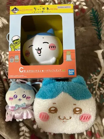 치이카와 (먼작귀) 봉제 인형 2개와 피규어 세트 하치와레