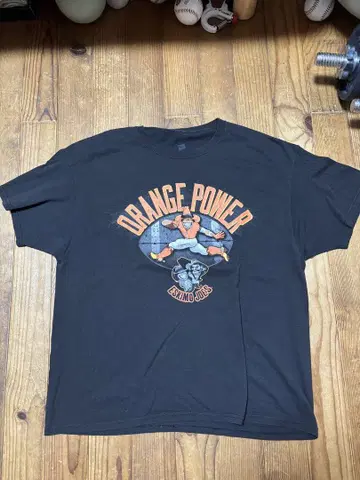 Hanes ORANGE POWER 티셔츠 구제 의류