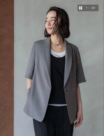 새상품 crewre 숄 하프 슬리브 자켓