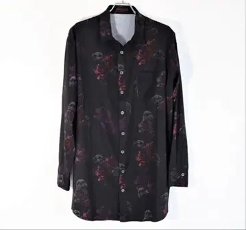 JURY BLACK 스컬 로즈 셔츠