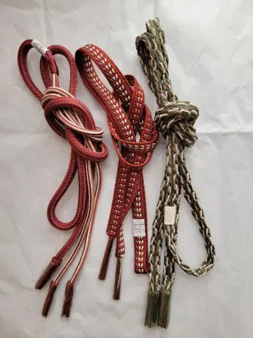 허리띠 3개 세트 ( 진홍색,진홍색,짙은 녹색 )