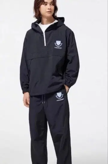 지유 컬럼비아 대학 아노락 후드티 상하의 세트