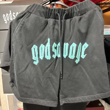 god savage 블랙 맨투맨 숏팬츠