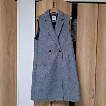 ZARA 그레이 롱 베스트 M