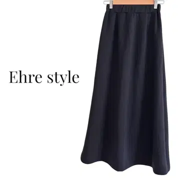 Ehre style 롱 스커트 플레어 맨투맨 차콜 그레이 두꺼운 원단