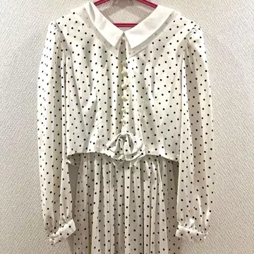 레트로 도트 원피스 쇼와 아이돌