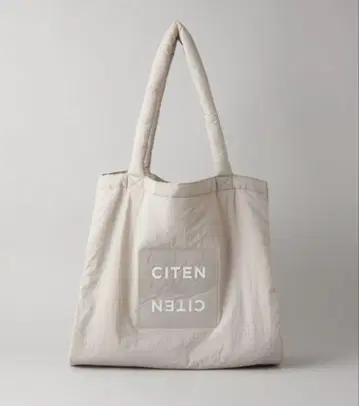CITEN 패디드 클리어 로고 토트백 라이트 그레이