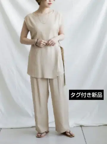 Thevon 세트 아이템 랩 스타일 튜닉 린넨 셋업