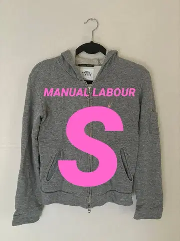 MANUAL LABOUR 지퍼 후드티 그레이 여성용 S~M 상당