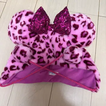 미니 레오파드 무늬 팬캡 핑크