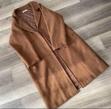 새상품급 한국 체스터 코트 롱 코트 브라운 레드 브라운 오렌지 브라운