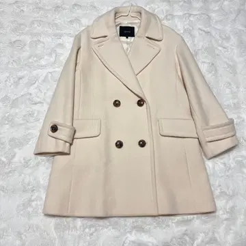 Allureville 밀크 베이지 숏코트 더블 버튼 울 혼방