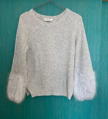 trrazzo donna 울 혼방 스웨터 그레이 M 벌룬 소매