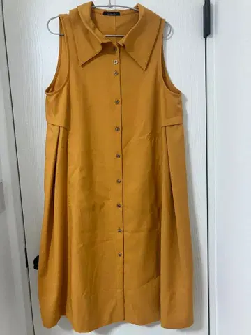 Cachette 머스타드색 롱 베스트 오버롤 스커트