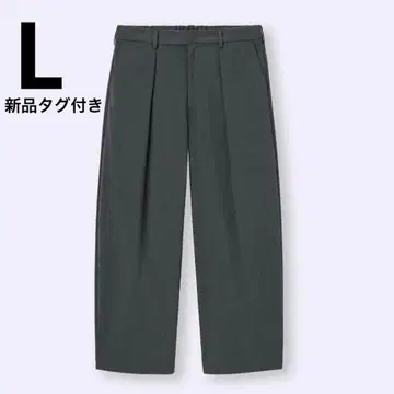 [택 포함 새상품] GU 지유 배럴 레그 슬랙스 그레이 L