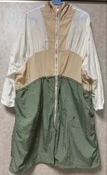 ZARA 컬러 블록 롱 후드티 L 사이즈 나일론 100%