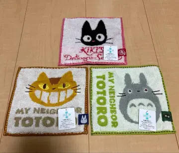 지브리 타월 손수건 세트 토토로 고양이 버스 지지