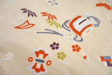 순수 실크 육통 후쿠로 오비 송죽매와 보물 꾸러미 심 없음 당직