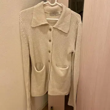 아이보리 버튼 가디건 F 사이즈