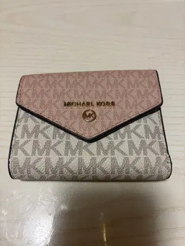 MICHAEL KORS 3단 폴더형 지갑 핑크/베이지