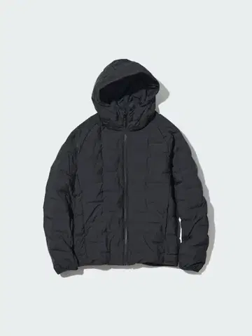 1회 착용 새상품급 유니클로 퍼프 테크 후드티 블랙 XL