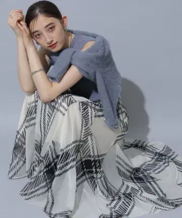 Rirandture 빅 시어 체크 스커트