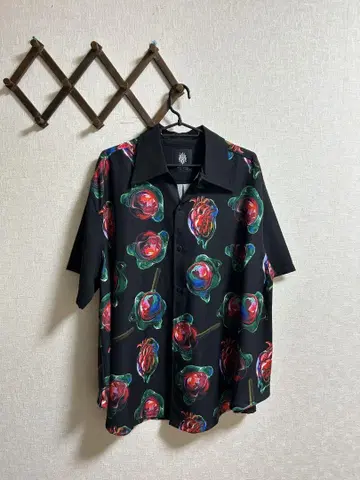 Drug honey 로즈 프린트 반팔 셔츠 #2