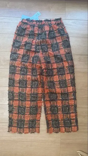ROSE BUD 와이드 팬츠 150 사이즈 오렌지 블랙 체크