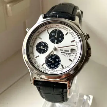 SEIKO 생의 팬더 크로노그래프 손목시계 10 BAR 작동품