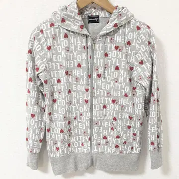 헬로키티 지퍼 후드티 그레이 키티 M 사이즈