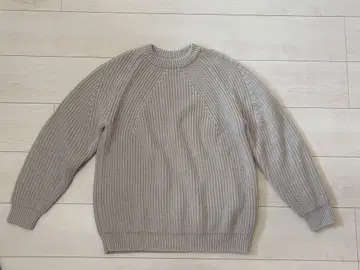 BATONER(바토너) 울 5게이지 시그니처 하찌편직 크루넥 니트