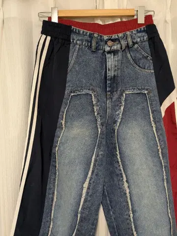 데님 리메이크 팬츠 콤비네이션