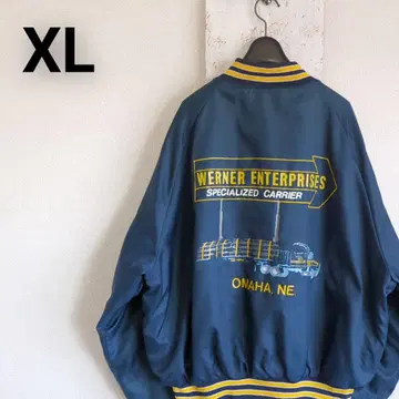 90s USA제 킹 루이 나일론 스타 네이비 기업 로고 프린트 XL