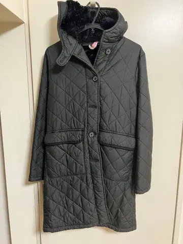 매킨토시 퀼팅 보아 코트 블랙 36