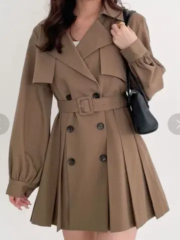 Heather 플리츠 트렌치 미니 원피스