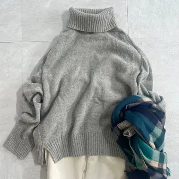 새상품급 프레임워크 W/Ca 울 캐시미어 터틀 풀오버 그레이