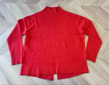 CADUNE 하이넥 오버 사이즈 니트 스칼렛 레드 38