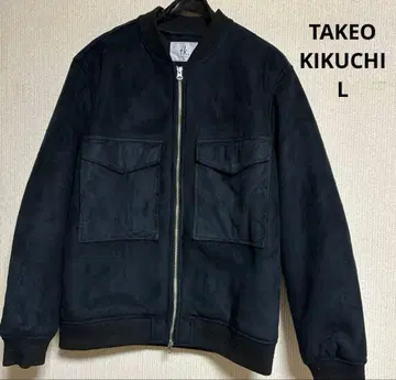 다케오 키쿠치 TAKEO KIKUCHI 블랙 블루종 L 스웨이드풍