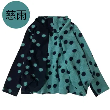 지우 지우 센소유니코 도트 무늬 물방울 변형 상의 울 L