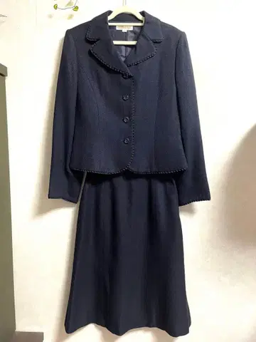 네이비 정장 세트 프릴 라메 믹스