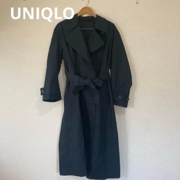 새상품급 유니클로 UNIQLO 트렌치코트 벨트 포함 블랙 S