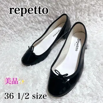 새상품급 레페토 카미유 발레 슈즈 라운드토 에나멜 리본 블랙