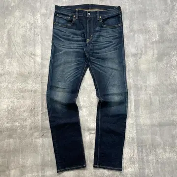 오리지널 [ M ] 데님 팬츠 청바지 슬림 스트레이트 히게 가공 워시