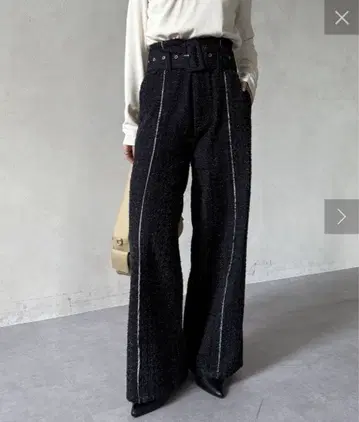 벨트 포함 자카드 데님