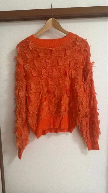 오렌지 니트 스웨터