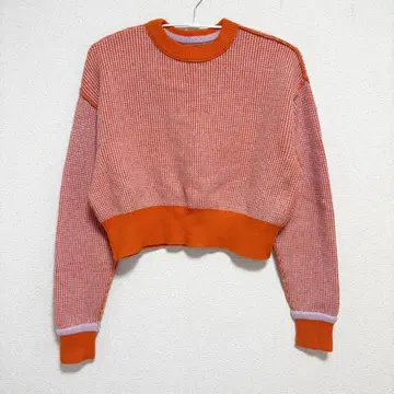 KBF 오렌지 니트 스웨터 긴팔