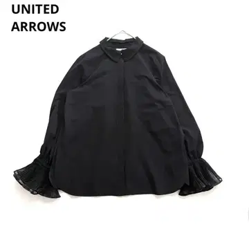 새상품급 유나이티드 애로우즈 오간자 플리츠 커프스 블라우스 옷깃 2way